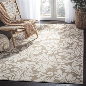 Pemberly Row Polypropylene Wheat Indoor Outdoor Rug - 4' x 6'