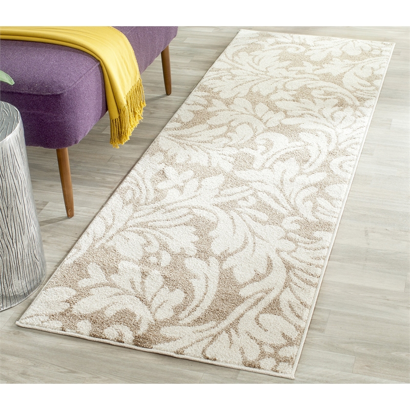 Pemberly Row Polypropylene Wheat Indoor Outdoor Rug - Runner 2'3