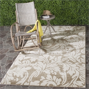 Pemberly Row Polypropylene Wheat Indoor Outdoor Rug - Square 7'