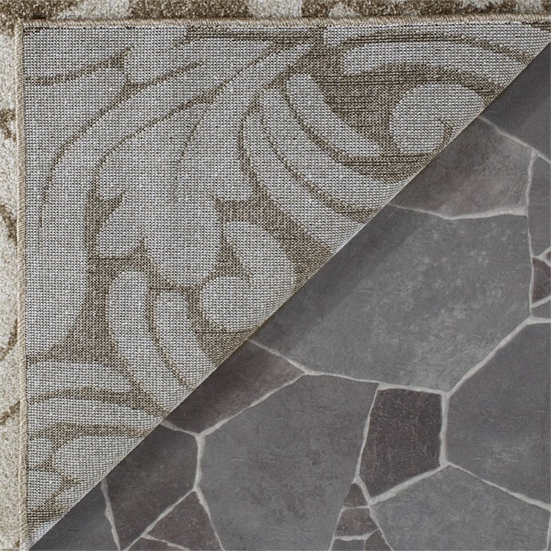 Pemberly Row Polypropylene Wheat Indoor Outdoor Rug - Square 7'