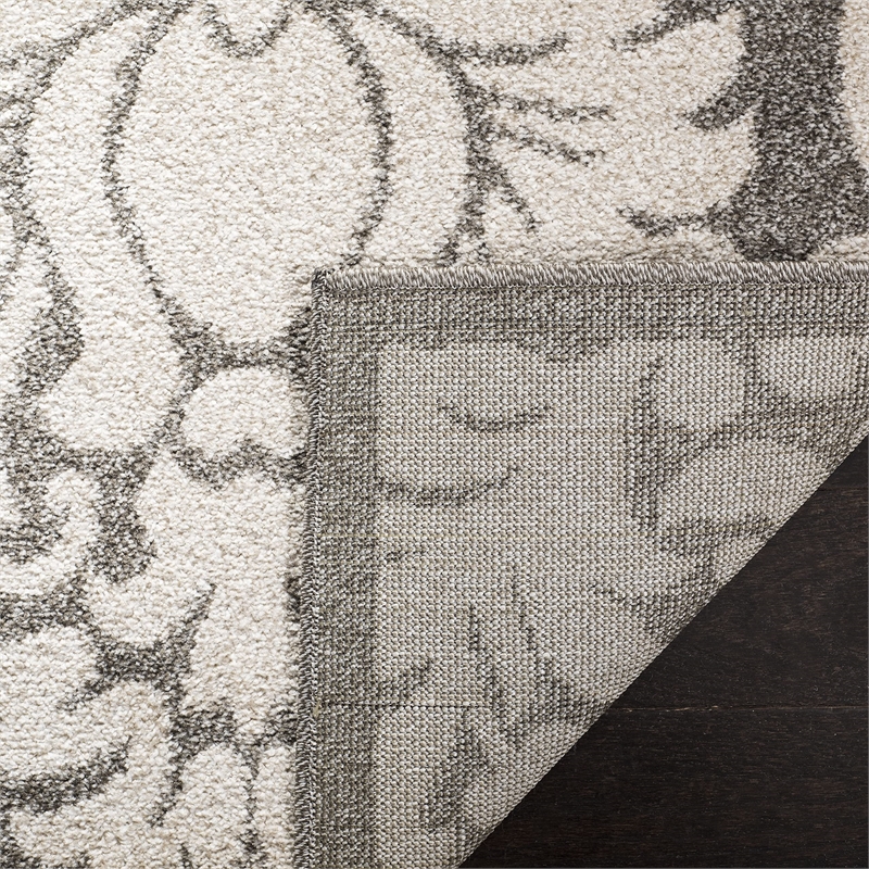 Pemberly Row Polypropylene Dark Grey Indoor Outdoor Rug - 8' x 10'