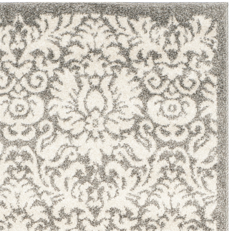 Pemberly Row Polypropylene Dark Grey Indoor Outdoor Rug - Runner 2'3