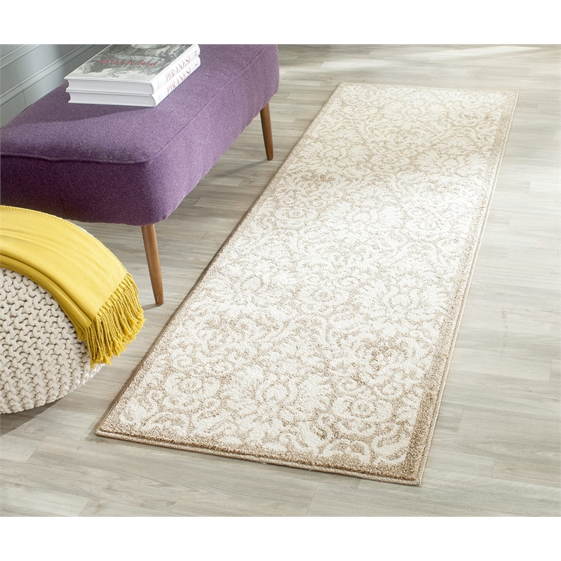 Pemberly Row Polypropylene Wheat Indoor Outdoor Rug - Runner 2'3