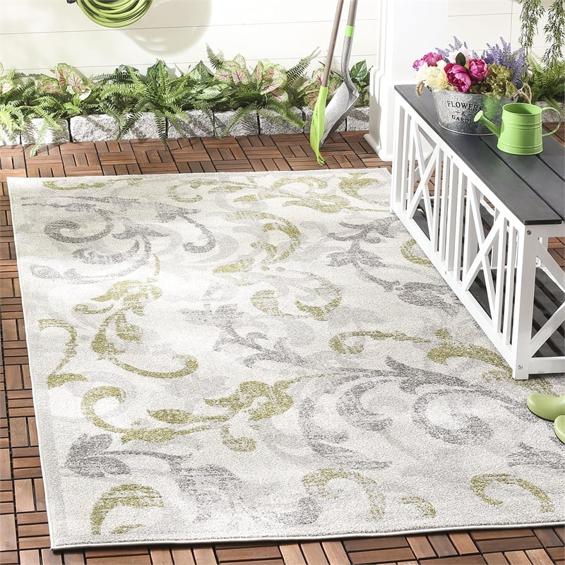 Pemberly Row Polypropylene Ivory Indoor Outdoor Rug - 4' x 6'