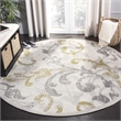Pemberly Row Polypropylene Ivory Indoor Outdoor Rug - Round 7'