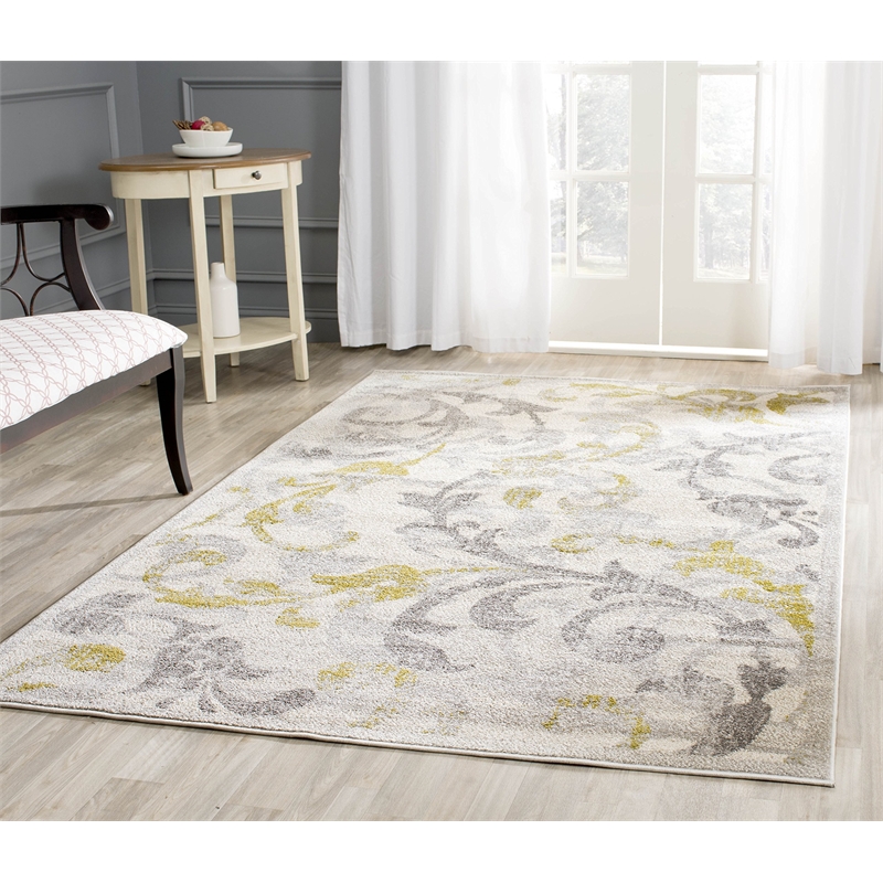 Pemberly Row Polypropylene Ivory Indoor Outdoor Rug - Square 7'
