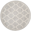Pemberly Row Polypropylene 7' X 7' Round Rug in Light Gray Ivory