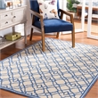 Pemberly Row Contemporary Polypropylene 4' X 6' Rug in Ivory Blue