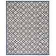 Pemberly Row Contemporary Polypropylene 8' X 10' Rug in Ivory Blue