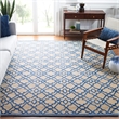 Pemberly Row Contemporary Polypropylene 8' X 10' Rug in Ivory Blue