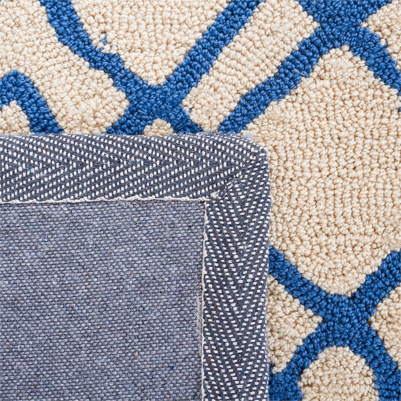 Pemberly Row Contemporary Polypropylene 8' X 10' Rug in Ivory Blue