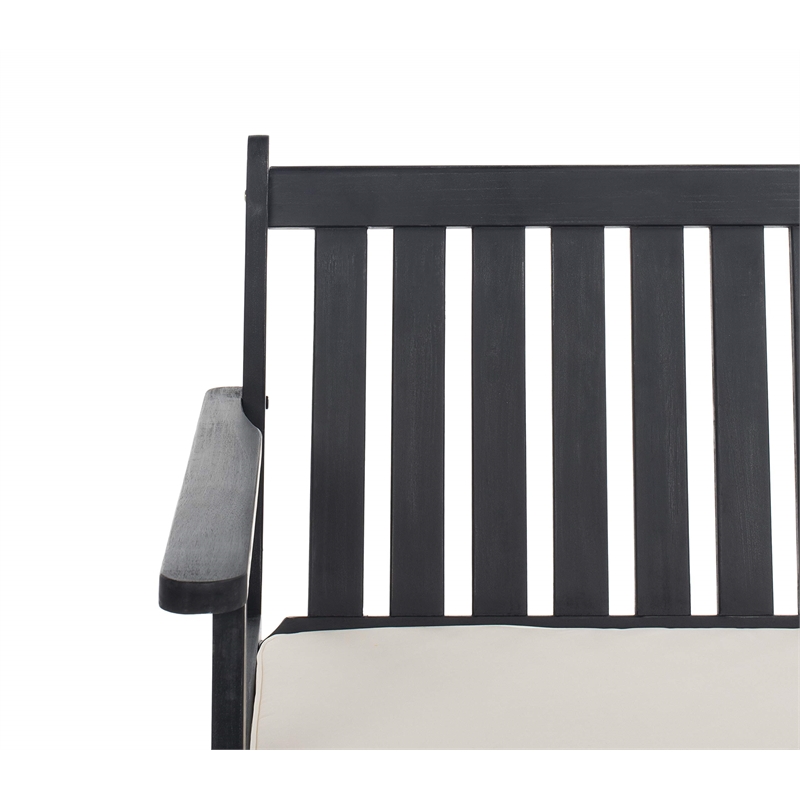 Pemberly Row Contemporary 4 Piece Patio Sofa Set in Black and White