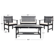 Pemberly Row Contemporary 4 Piece Patio Sofa Set in Black and White