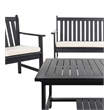 Pemberly Row Contemporary 4 Piece Patio Sofa Set in Black and White