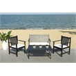 Pemberly Row Contemporary 4 Piece Patio Sofa Set in Black and White
