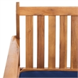 Pemberly Row Contemporary 4 Piece Patio Sofa Set in Teak Brown and Navy