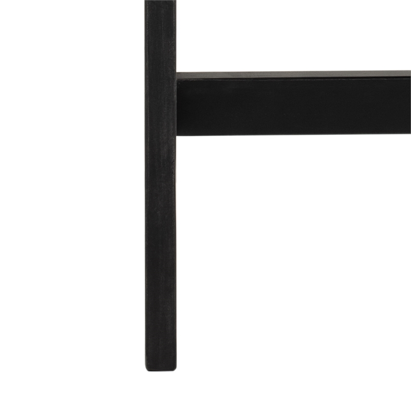Pemberly Row Transitional Wood 4Pc Outdoor Set in Black / Beige