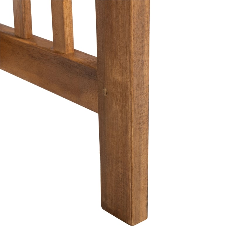 Pemberly Row Wood 4 Pc Outdoor Set in Natural / Beige / Navy / White