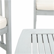 Pemberly Row Wood 4 Pc Outdoor Set in Gray / Beige/ Navy / White