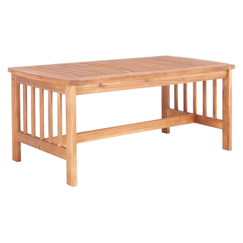 Pemberly Row Transitional Wood 4Pc Outdoor Set in Natural / Green