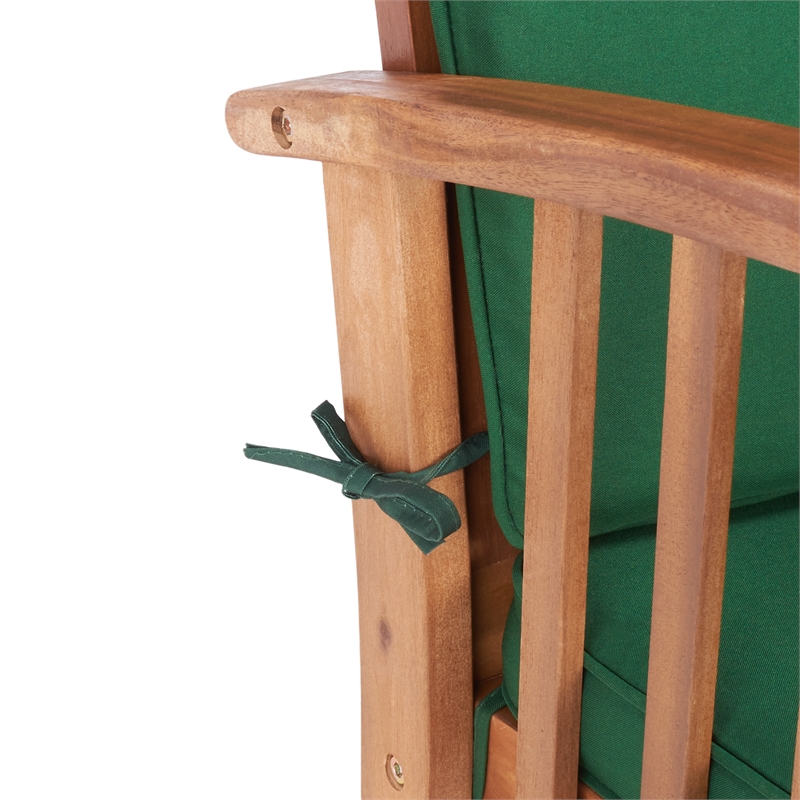 Pemberly Row Transitional Wood 4Pc Outdoor Set in Natural / Green