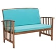 Pemberly Row Transitional Wood 4Pc Outdoor Set in Natural / Aqua