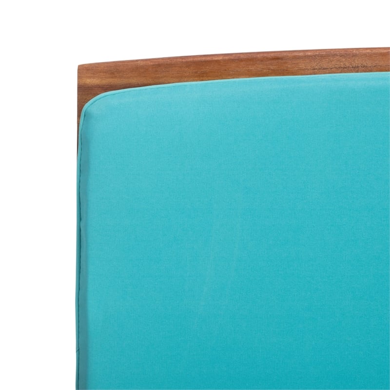 Pemberly Row Transitional Wood 4Pc Outdoor Set in Natural / Aqua