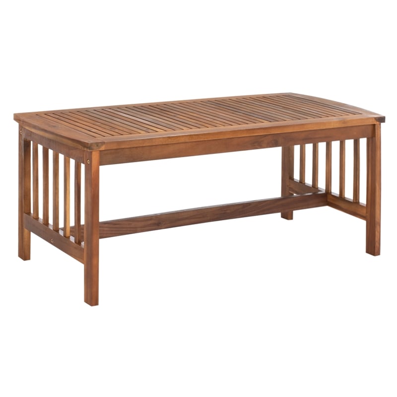 Pemberly Row Transitional Wood 4Pc Outdoor Set in Natural / Aqua