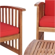 Pemberly Row Transitional Wood 4Pc Outdoor Set in Natural / Red