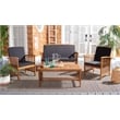 Pemberly Row Transitional Wood 4Pc Outdoor Set in Natural / Black