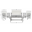 Pemberly Row Transitional Wood 4Pc Outdoor Set in Gray / Beige