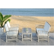 Pemberly Row Transitional Wood 4Pc Outdoor Set in Gray / Beige
