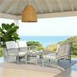 Pemberly Row Transitional Wood 4Pc Outdoor Set in Gray / Beige