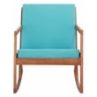 Pemberly Row Contemporary Wood Rocking Chair in Natural / Aqua
