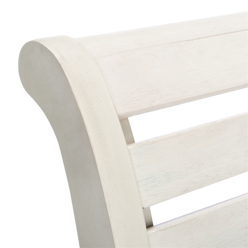 Pemberly Row Coastal Eucalyptus Wood Rocking Chair in White Finish