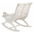 Pemberly Row Coastal Eucalyptus Wood Rocking Chair in White Finish