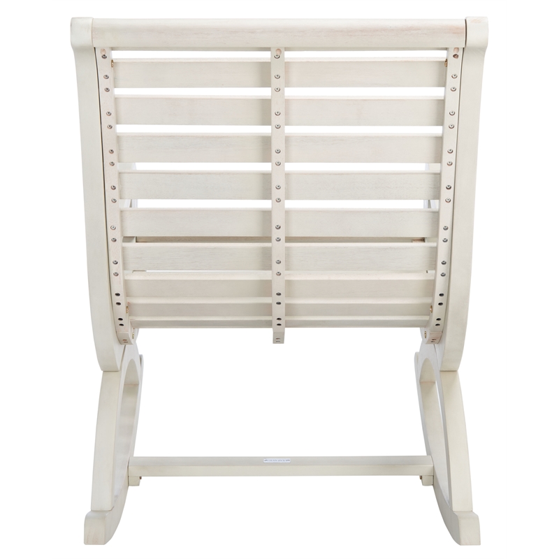 Pemberly Row Coastal Eucalyptus Wood Rocking Chair in White Finish
