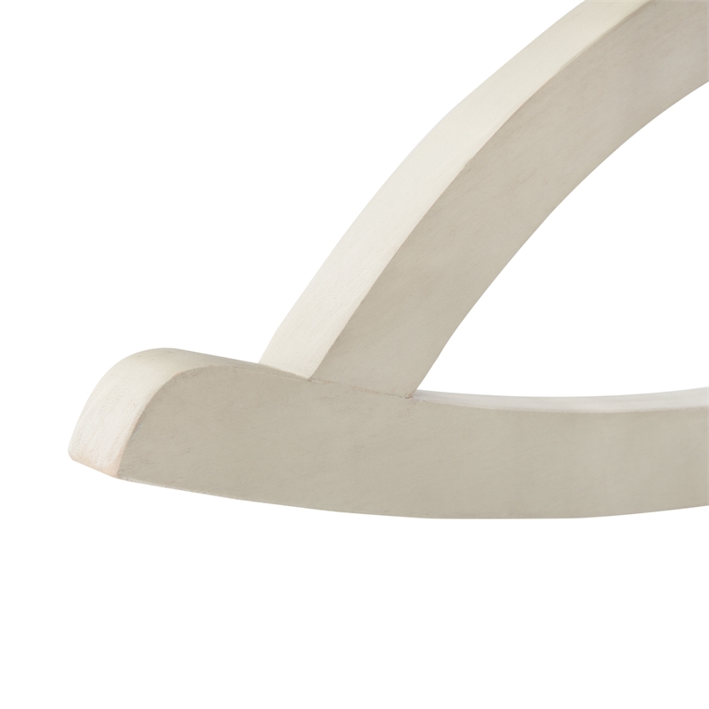 Pemberly Row Coastal Eucalyptus Wood Rocking Chair in White Finish