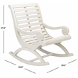 Pemberly Row Coastal Eucalyptus Wood Rocking Chair in White Finish