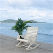 Pemberly Row Coastal Eucalyptus Wood Rocking Chair in White Finish