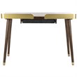 Pemberly Row Contemporary Writing Desk in Dark Walnut and Gold