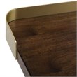 Pemberly Row Contemporary Writing Desk in Dark Walnut and Gold