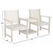 Pemberly Row Contemporary Wood Twin Seat Bench in White Finish
