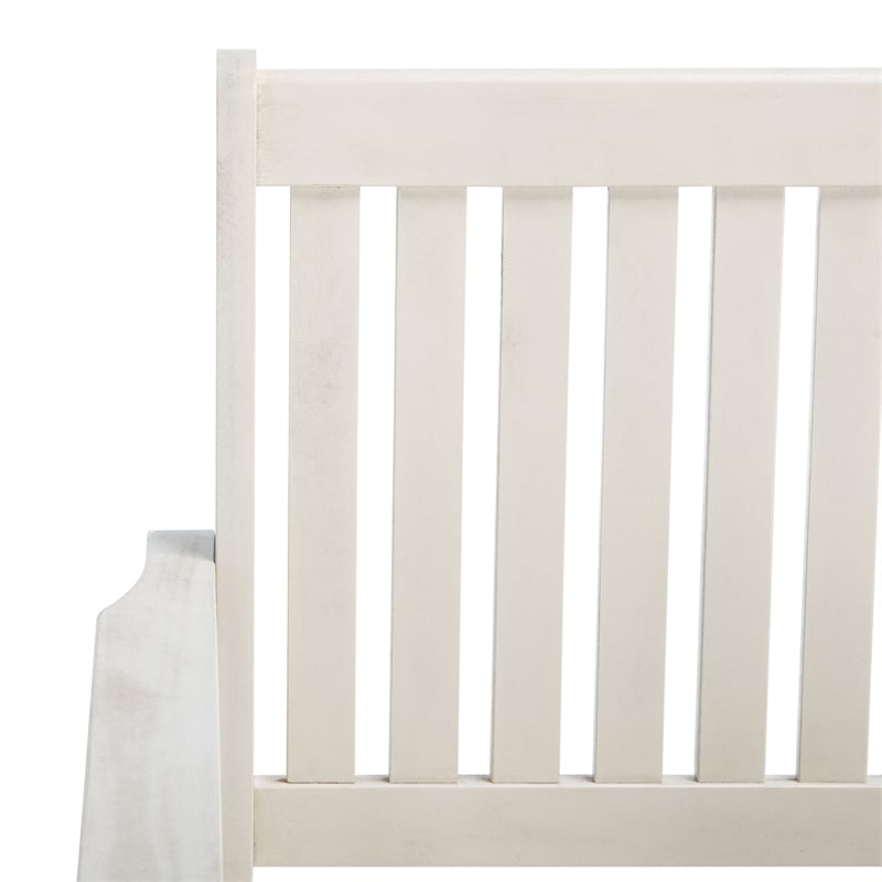 Pemberly Row Contemporary Wood Twin Seat Bench in White Finish