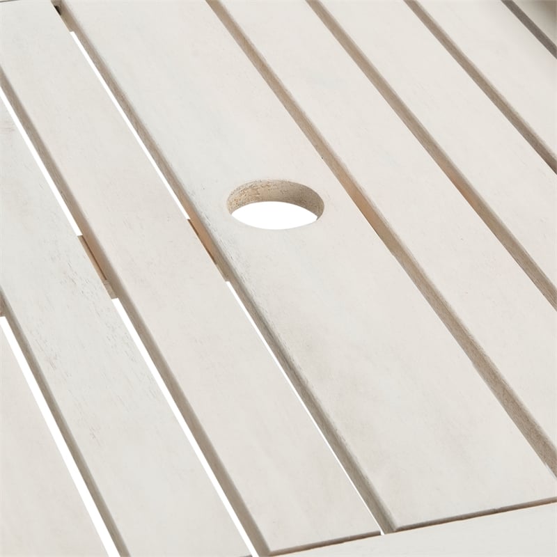 Pemberly Row Contemporary Wood Twin Seat Bench in White Finish