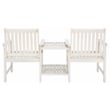 Pemberly Row Contemporary Wood Twin Seat Bench in White Finish