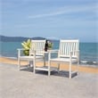 Pemberly Row Contemporary Wood Twin Seat Bench in White Finish