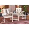 Pemberly Row Contemporary Wood Twin Seat Bench in White Finish