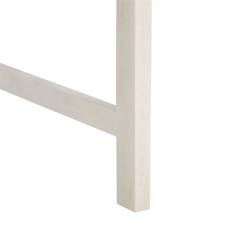 Pemberly Row Contemporary Wood Twin Seat Bench in White Finish