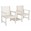 Pemberly Row Contemporary Wood Twin Seat Bench in White Finish